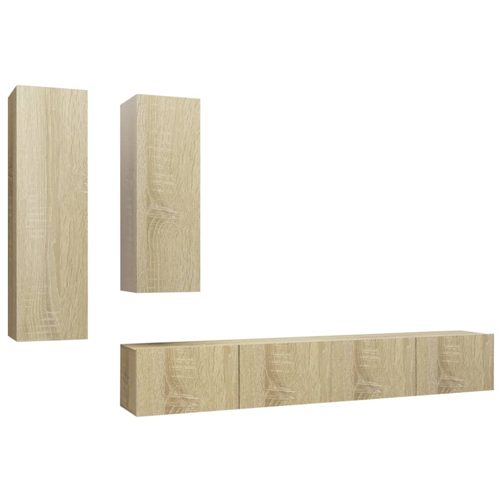 Ensemble de meubles TV 4 pcs Chêne sonoma Bois d'ingénierie - XIOS