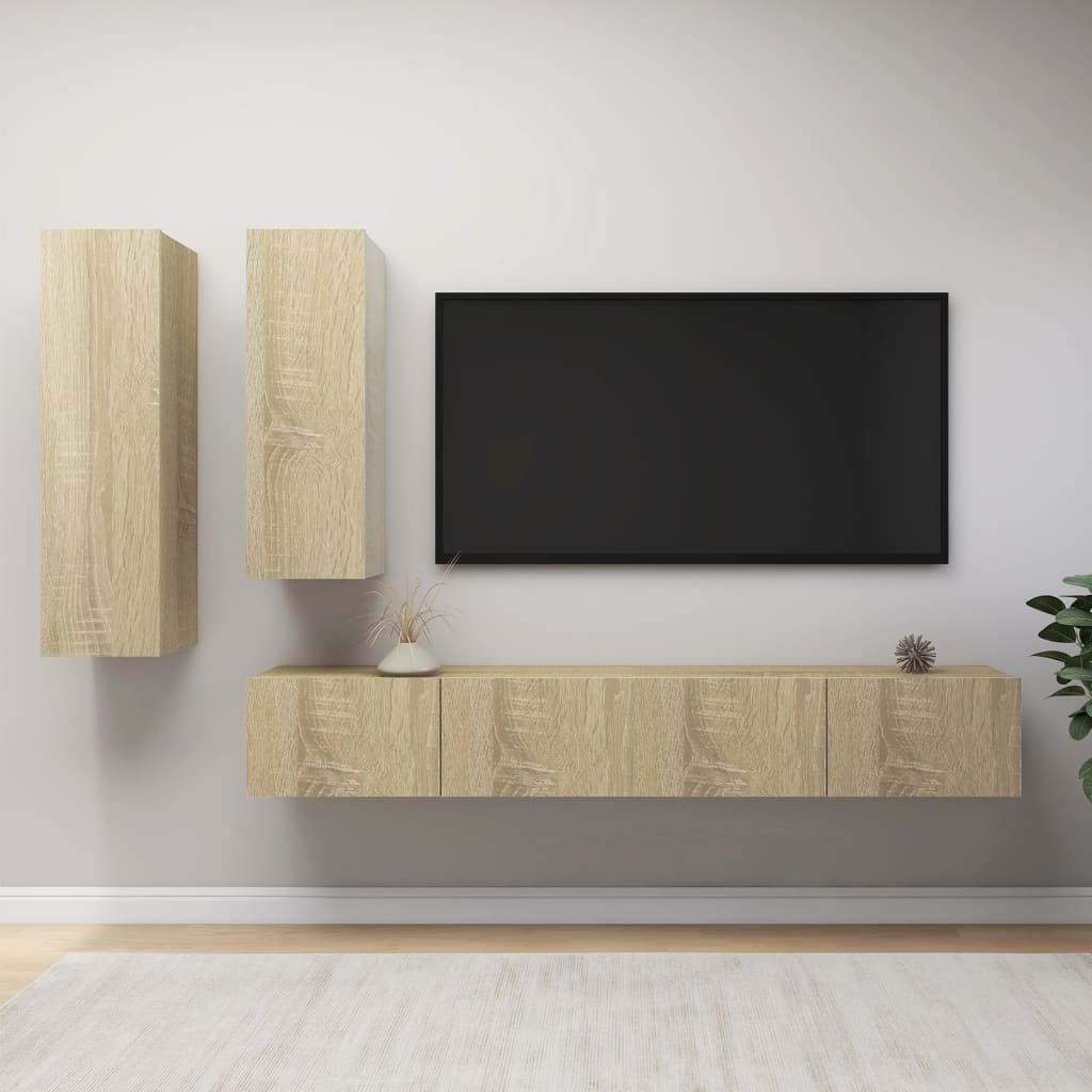 Ensemble de meubles TV 4 pcs Chêne sonoma Bois d'ingénierie - XIOS