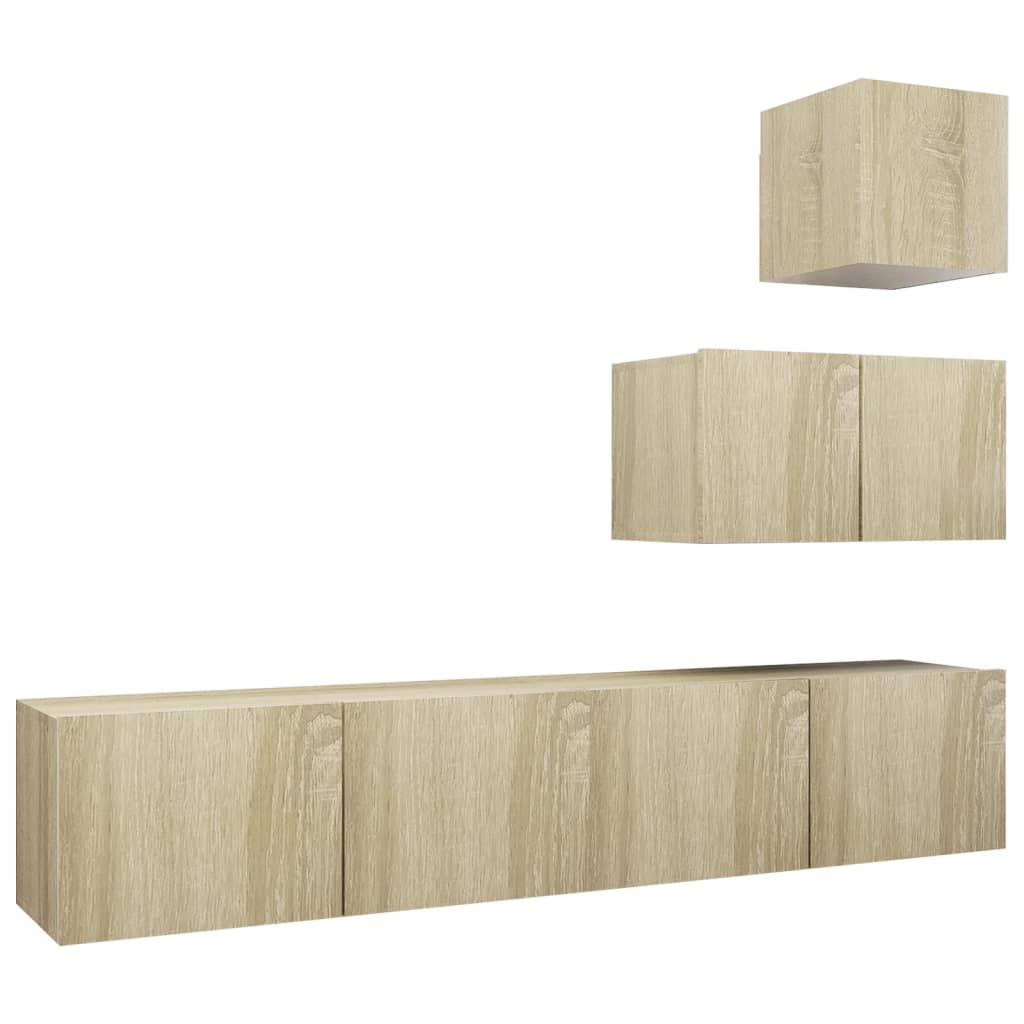 Ensemble de meuble TV 4 pcs Chêne sonoma Bois d'ingénierie - XIOS
