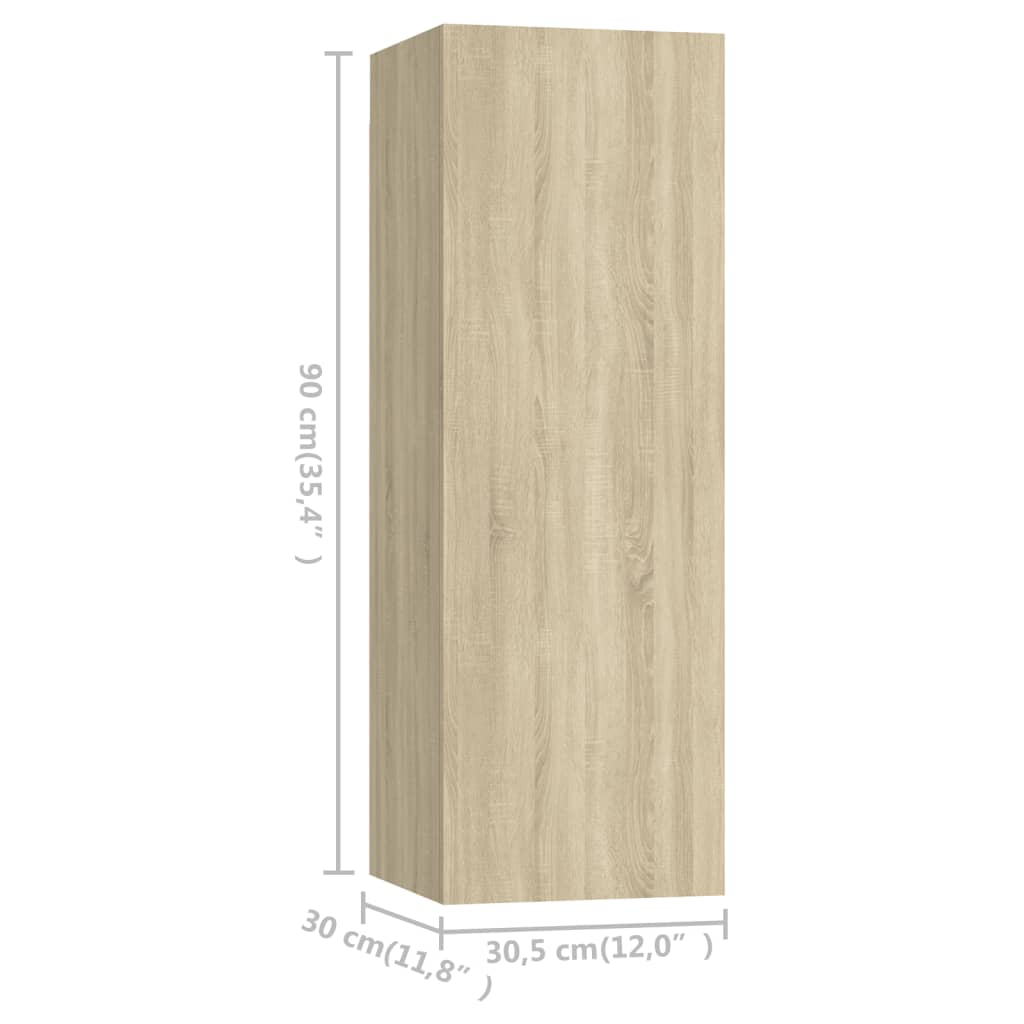 Meubles TV 4 pcs Chêne sonoma 30,5x30x90 cm Bois d'ingénierie - XIOS