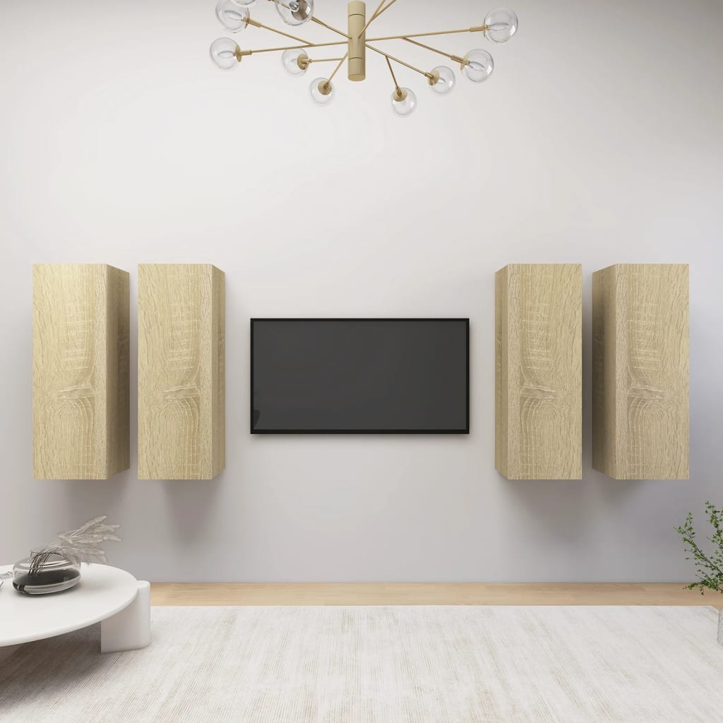 Meubles TV 4 pcs Chêne sonoma 30,5x30x90 cm Bois d'ingénierie - XIOS