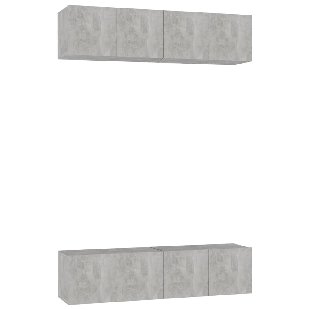 Meubles TV 4 pcs Gris béton 60x30x30 cm Bois d'ingénierie - XIOS