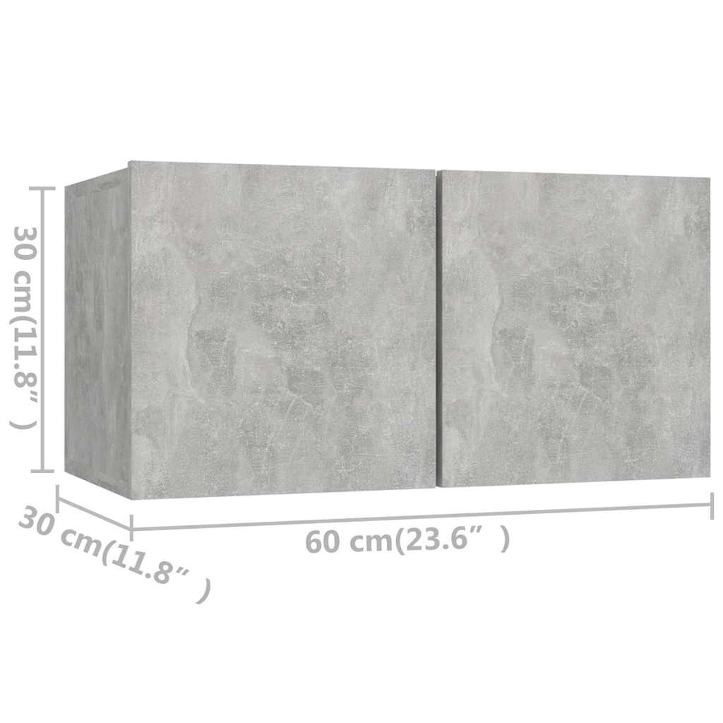 Ensemble de meubles TV 4 pcs Gris béton Bois d'ingénierie - XIOS
