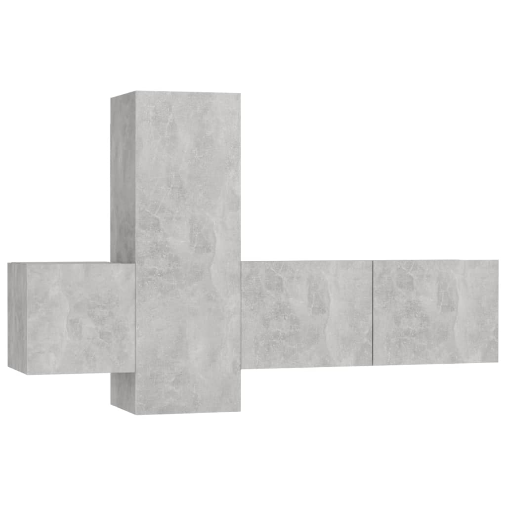 Ensemble de meubles TV 3 pcs Gris béton Bois d'ingénierie - XIOS