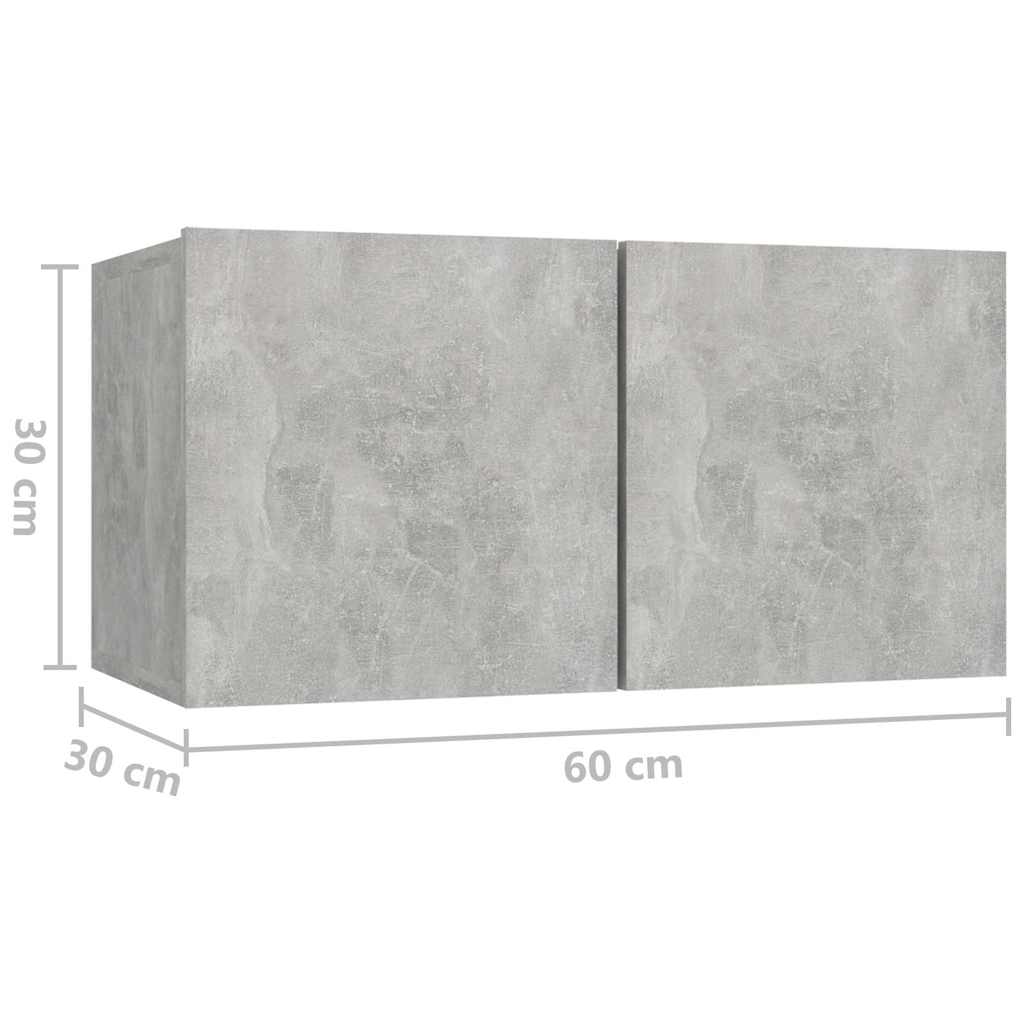 Ensemble de meubles TV 7 pcs Gris béton Bois d'ingénierie - XIOS