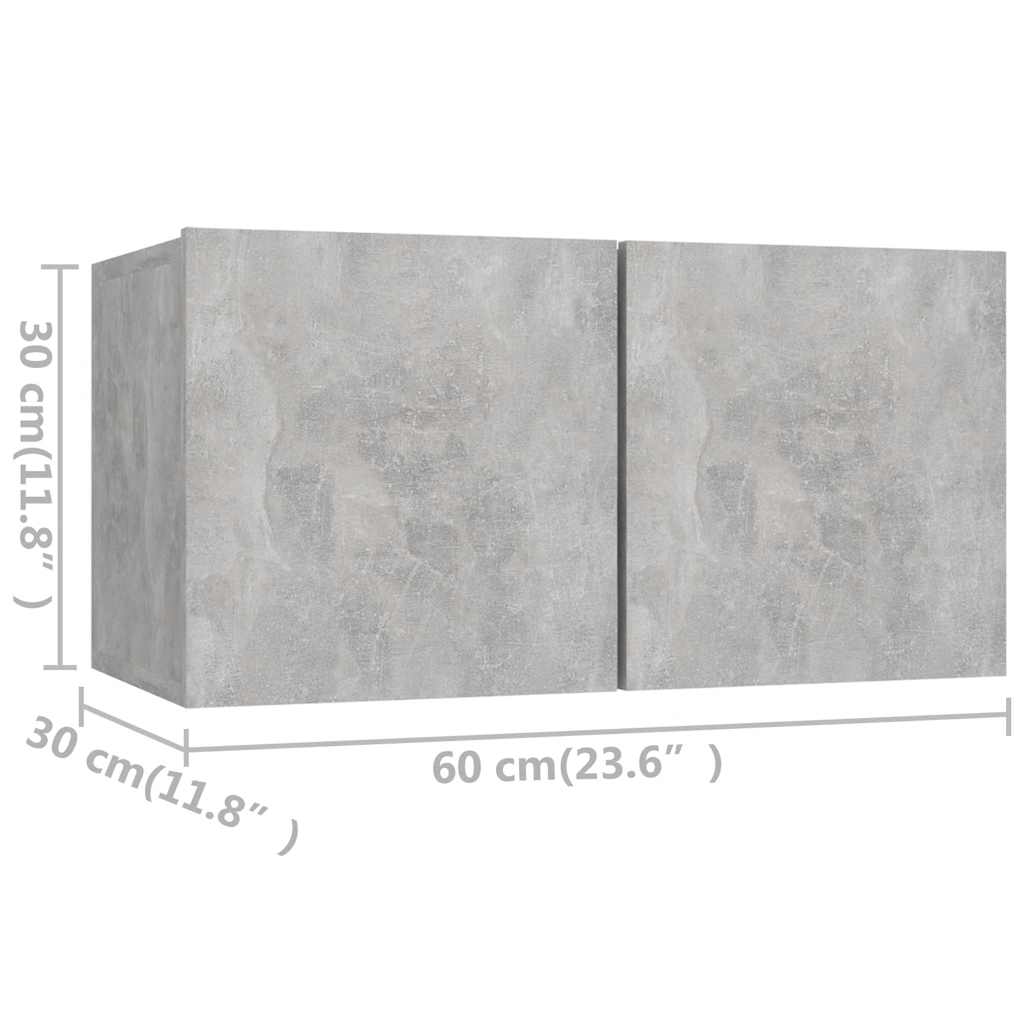 Ensemble de meubles TV 8 pcs Gris béton Bois d'ingénierie - XIOS