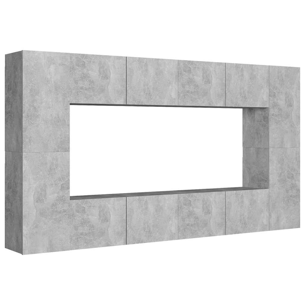 Ensemble de meubles TV 8 pcs Gris béton Bois d'ingénierie - XIOS