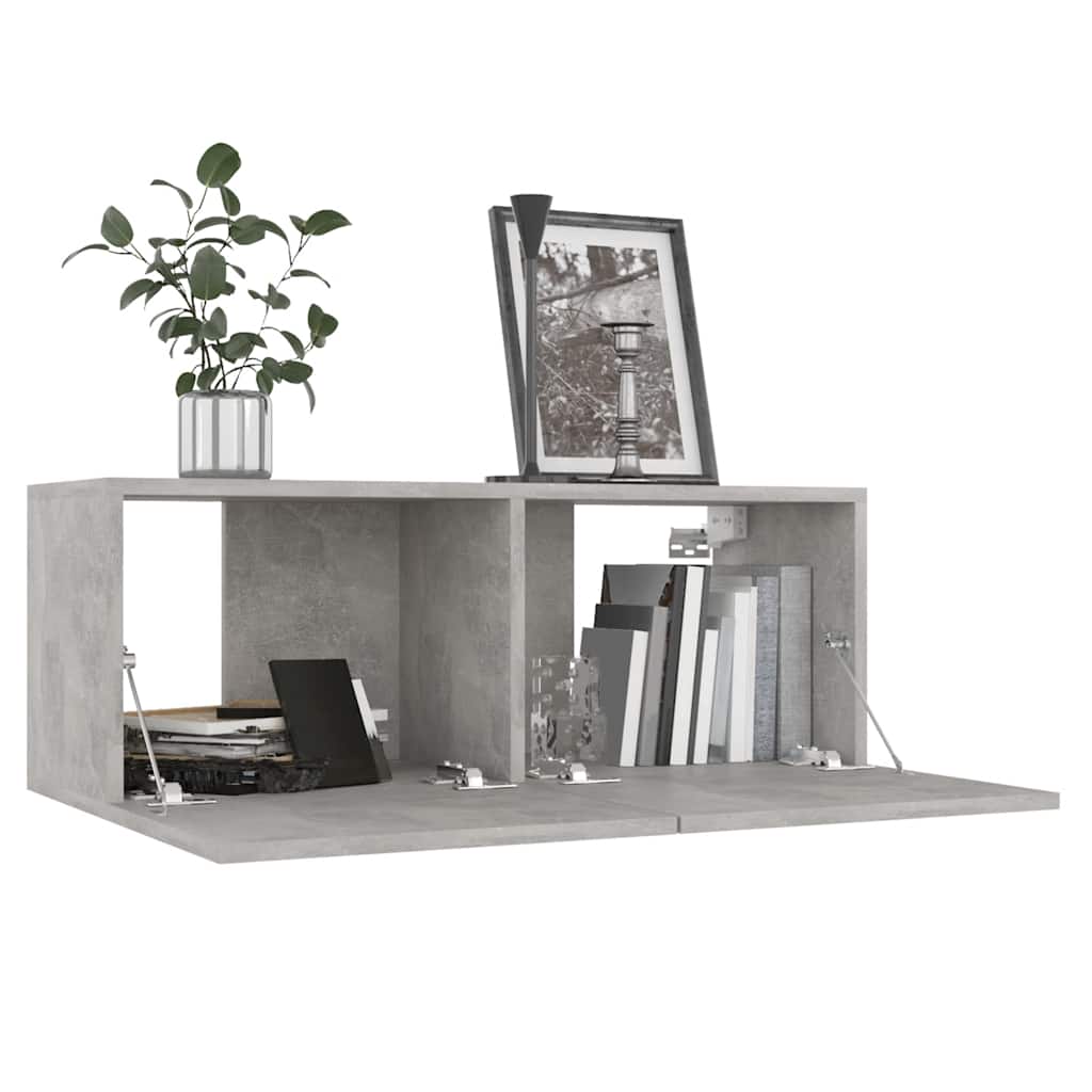 Ensemble de meubles TV 8 pcs Gris béton Bois d'ingénierie - XIOS