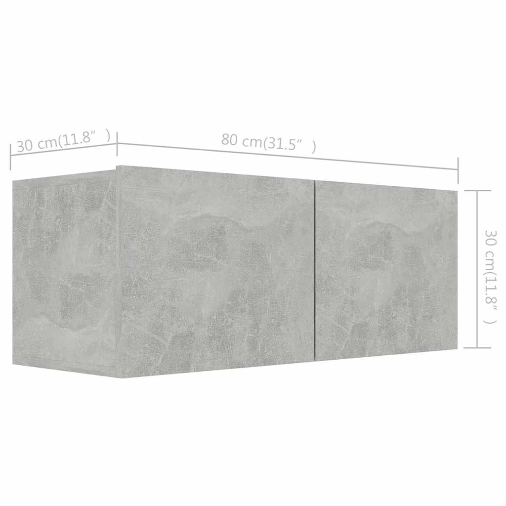 Ensemble de meubles TV 8 pcs Gris béton Bois d'ingénierie - XIOS