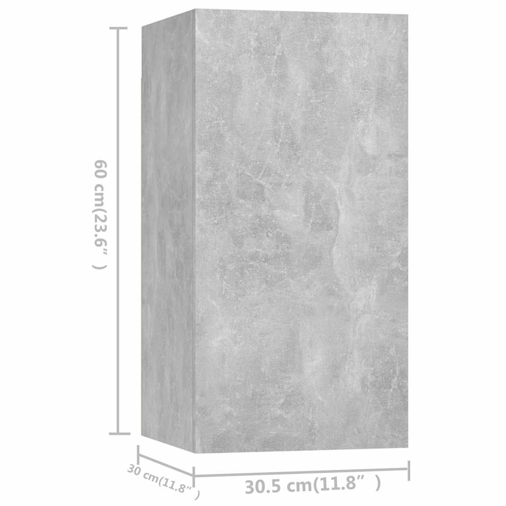 Ensemble de meubles TV 8 pcs Gris béton Bois d'ingénierie - XIOS