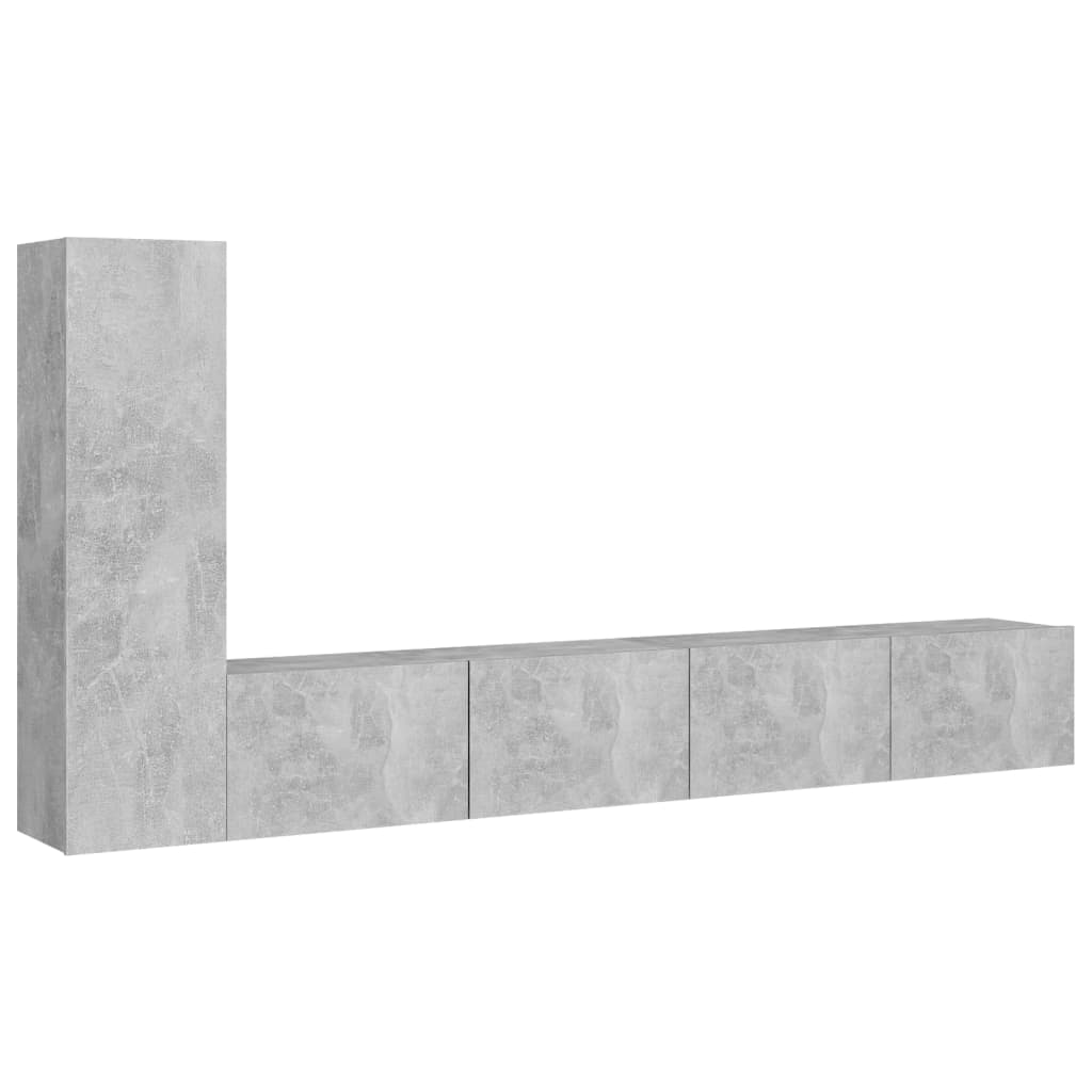 Ensemble de meubles TV 3 pcs Gris béton Bois d'ingénierie - XIOS