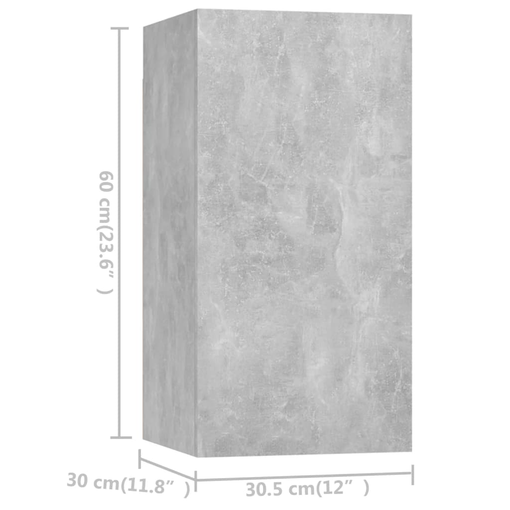 Ensemble de meubles TV 4 pcs Gris béton Bois d'ingénierie - XIOS