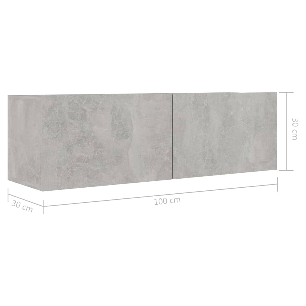 Ensemble de meubles TV 8 pcs Gris béton Bois d'ingénierie - XIOS