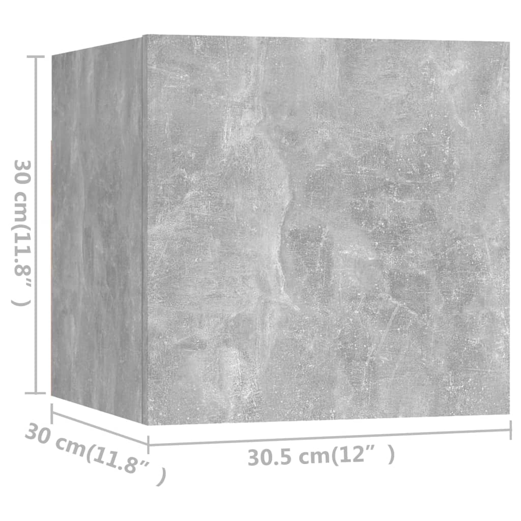 Ensemble de meuble TV 7 pcs Gris béton Bois d'ingénierie - XIOS