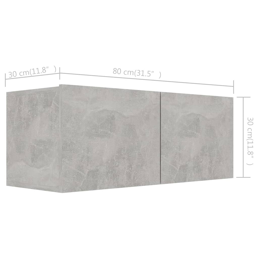 Ensemble de meuble TV 7 pcs Gris béton Bois d'ingénierie - XIOS