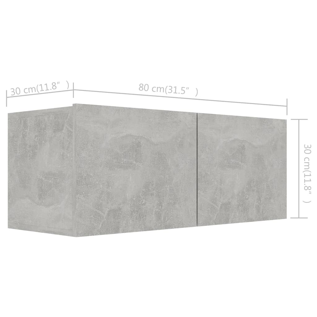 Ensemble de meubles TV 4 pcs Gris béton Bois d'ingénierie - XIOS