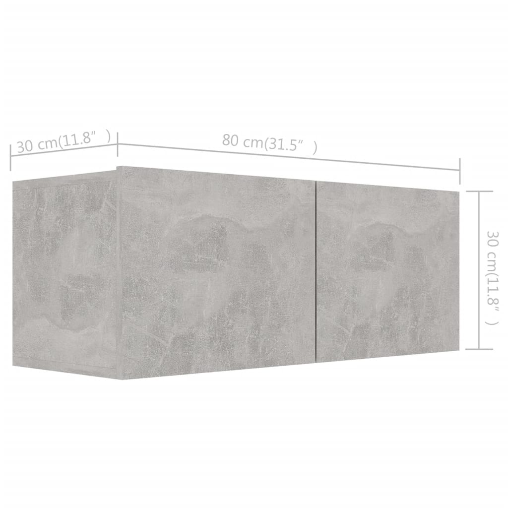 Ensemble de meubles TV 4 pcs Gris béton Bois d'ingénierie - XIOS