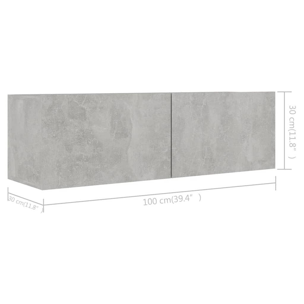 Ensemble de meubles TV 4 pcs Gris béton Bois d'ingénierie - XIOS
