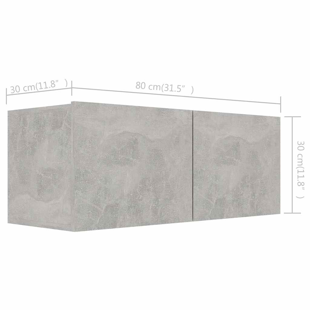 Ensemble de meubles TV 6 pcs Gris béton Bois d'ingénierie - XIOS