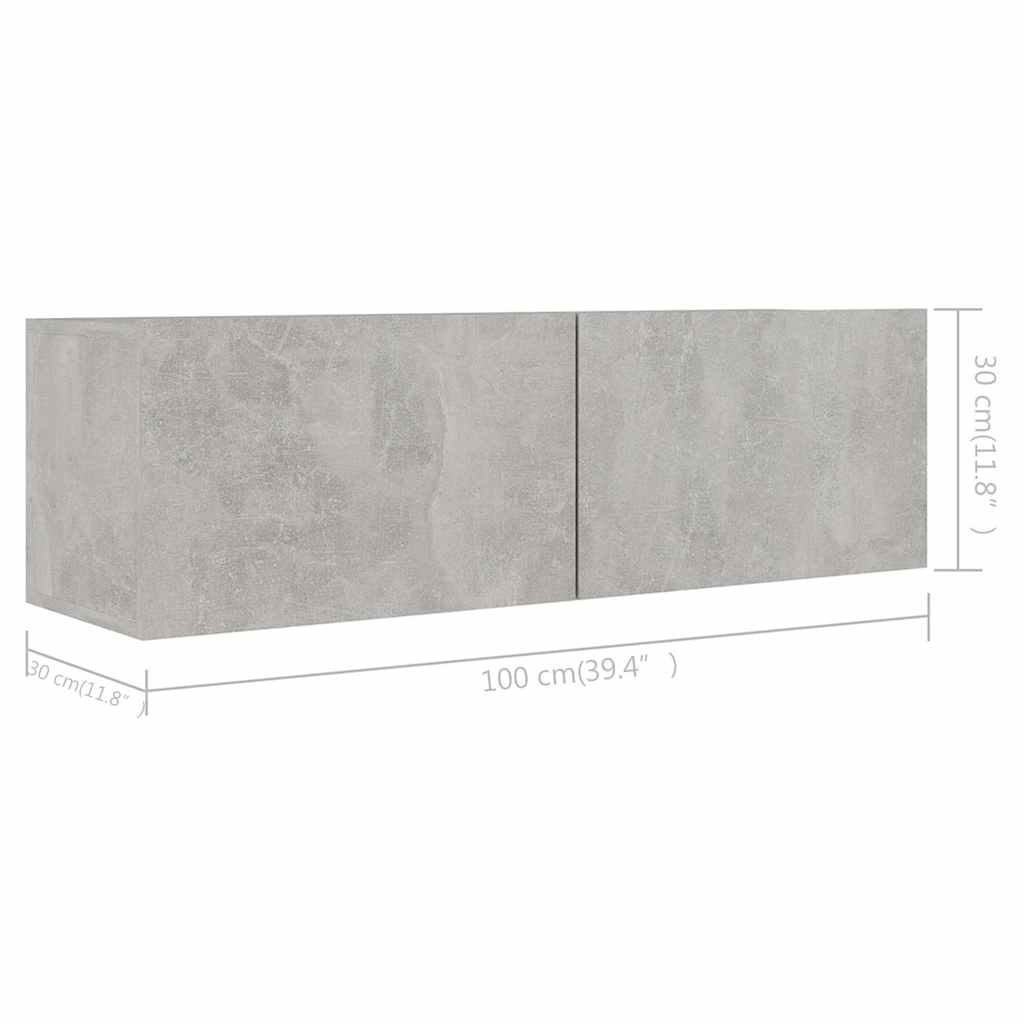 Ensemble de meubles TV 6 pcs Gris béton Bois d'ingénierie - XIOS