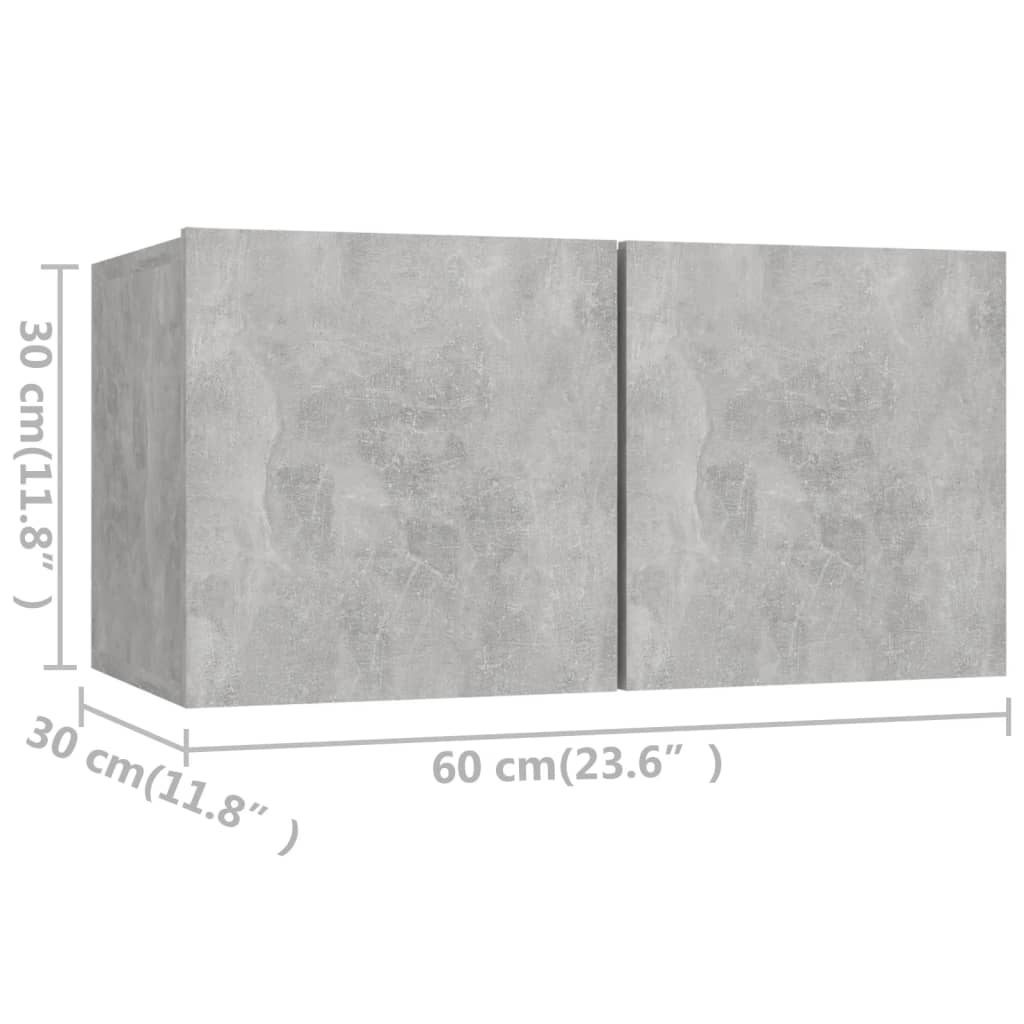Ensemble de meubles TV 6 pcs Gris béton Bois d'ingénierie - XIOS
