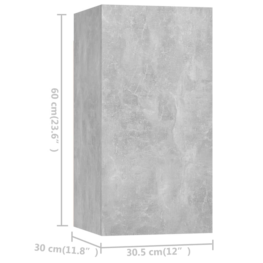 Ensemble de meubles TV 6 pcs Gris béton Bois d'ingénierie - XIOS