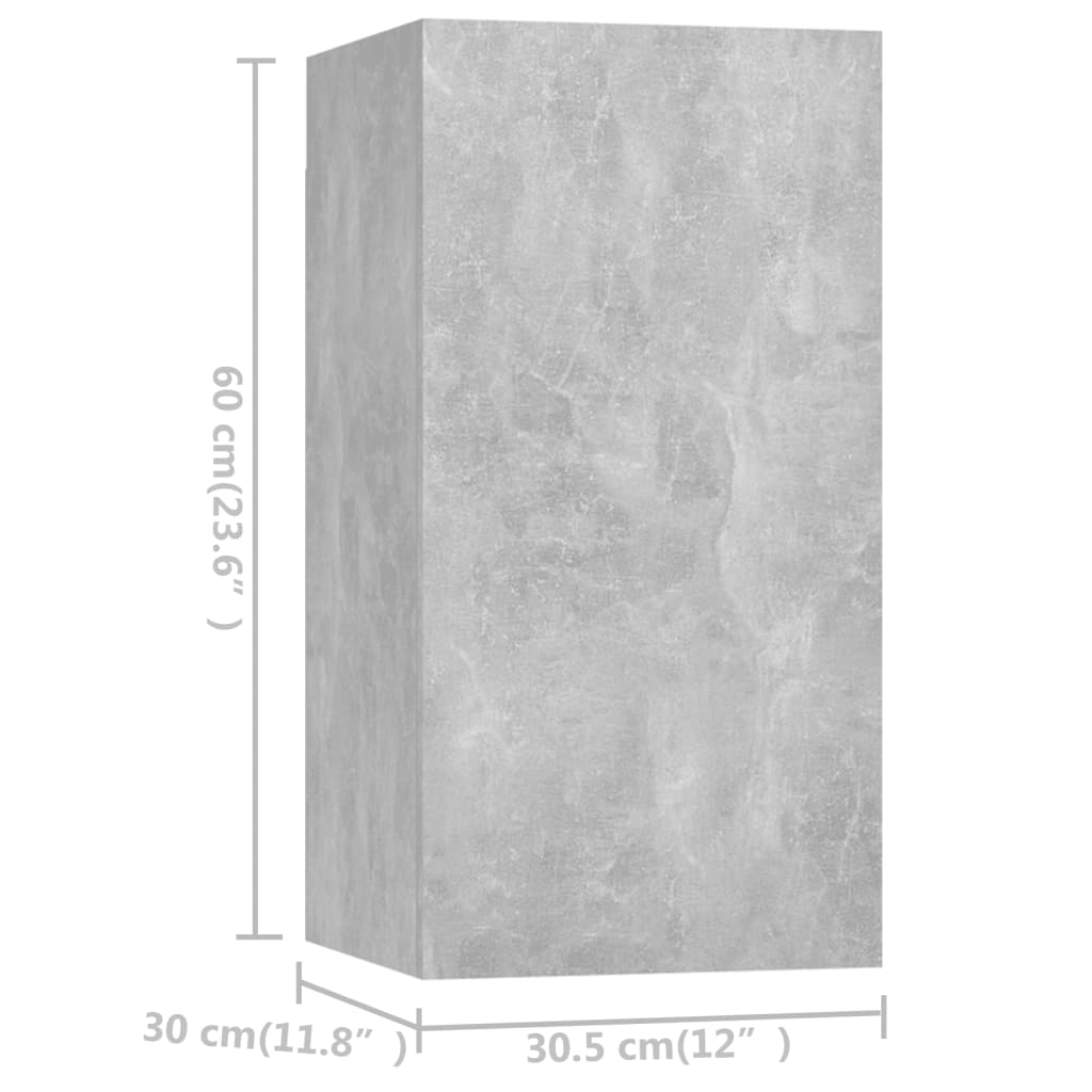 Ensemble de meubles TV 4 pcs Gris béton Bois d'ingénierie - XIOS