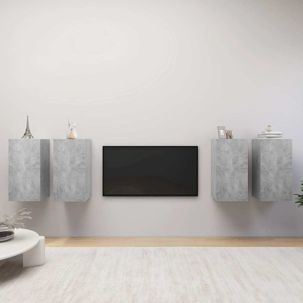 Meubles TV 4 pcs Gris béton 30,5x30x60 cm Bois d'ingénierie