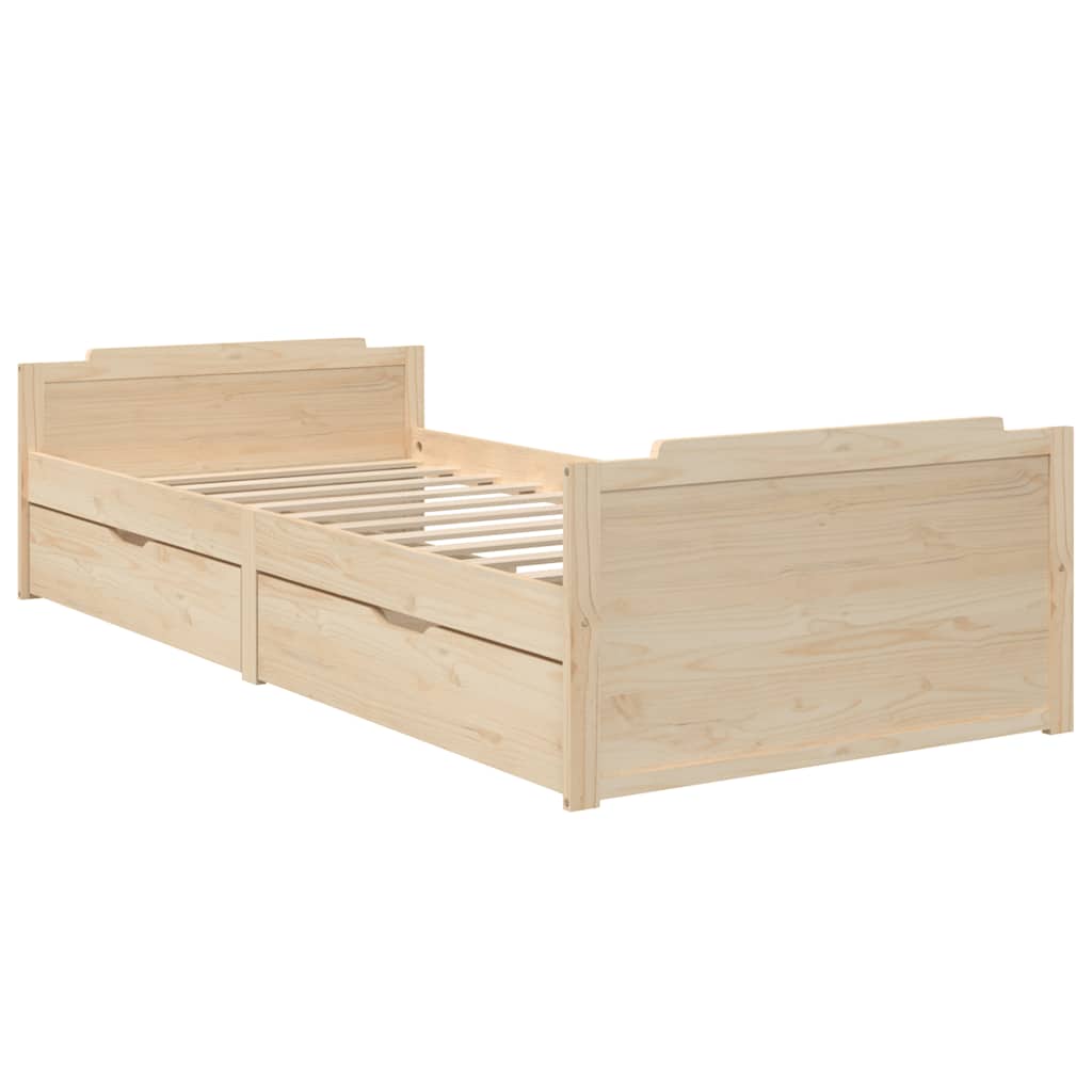 Cadre de lit sans matelas bois de pin massif 90x200 cm - XIOS