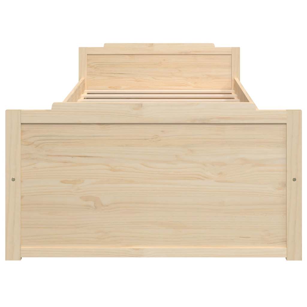 Cadre de lit sans matelas bois de pin massif 90x200 cm - XIOS