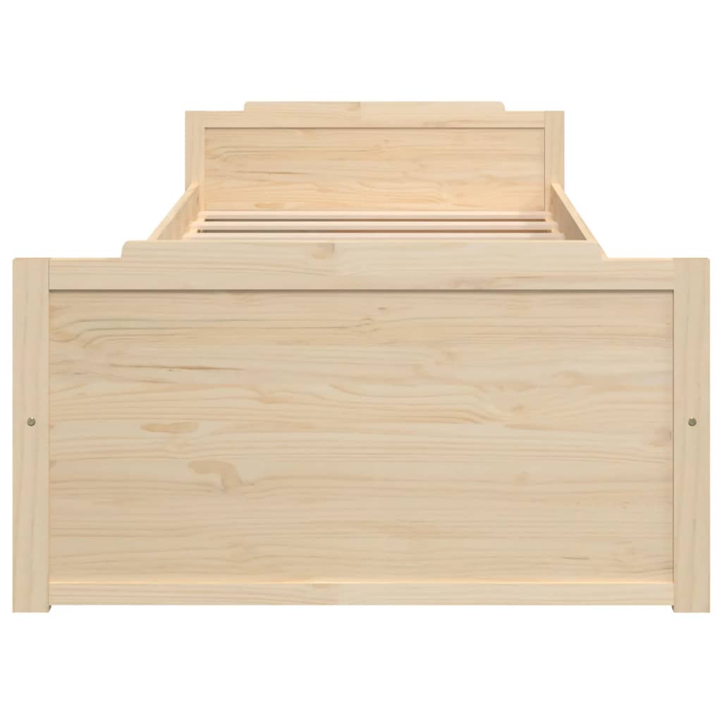 Cadre de lit sans matelas bois de pin massif 90x200 cm - XIOS