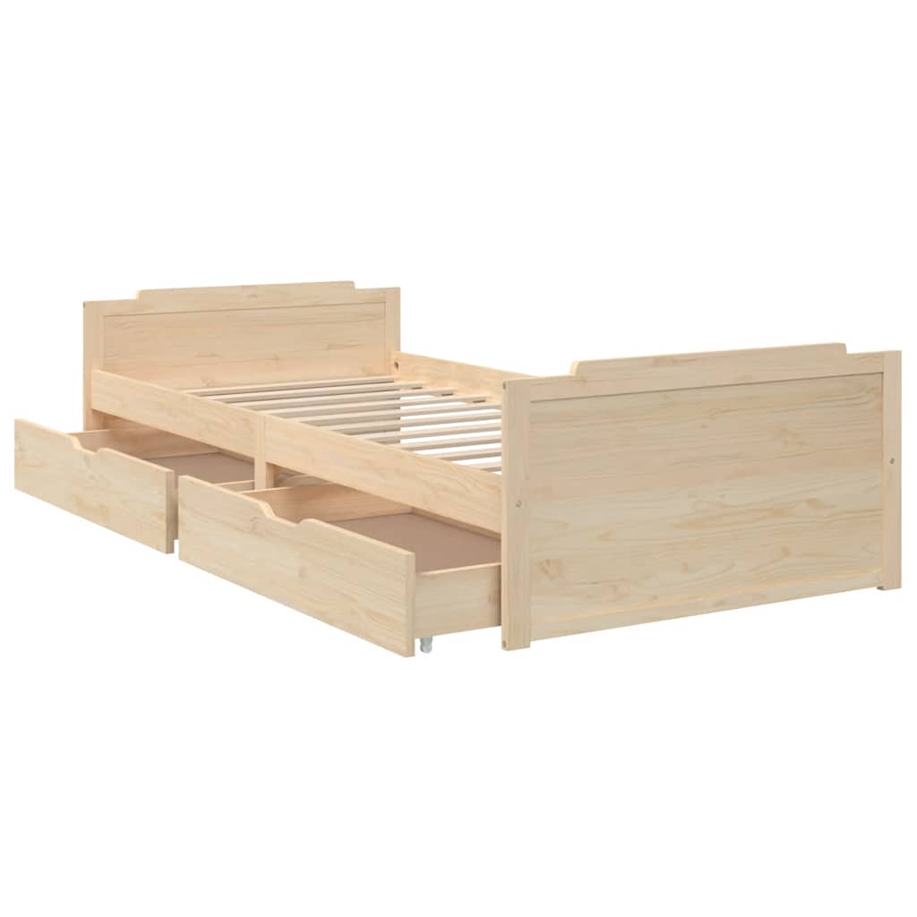 Cadre de lit sans matelas bois de pin massif 90x200 cm - XIOS