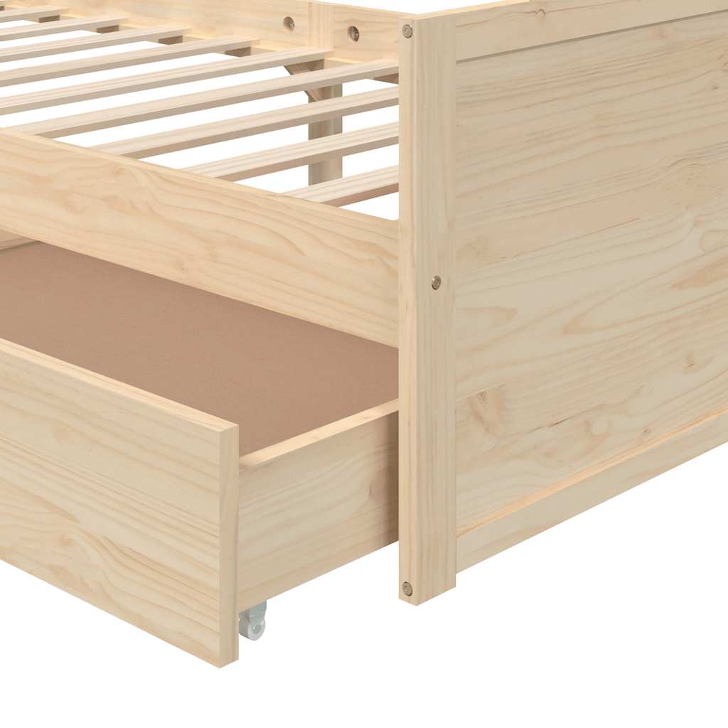 Cadre de lit sans matelas bois de pin massif 90x200 cm - XIOS