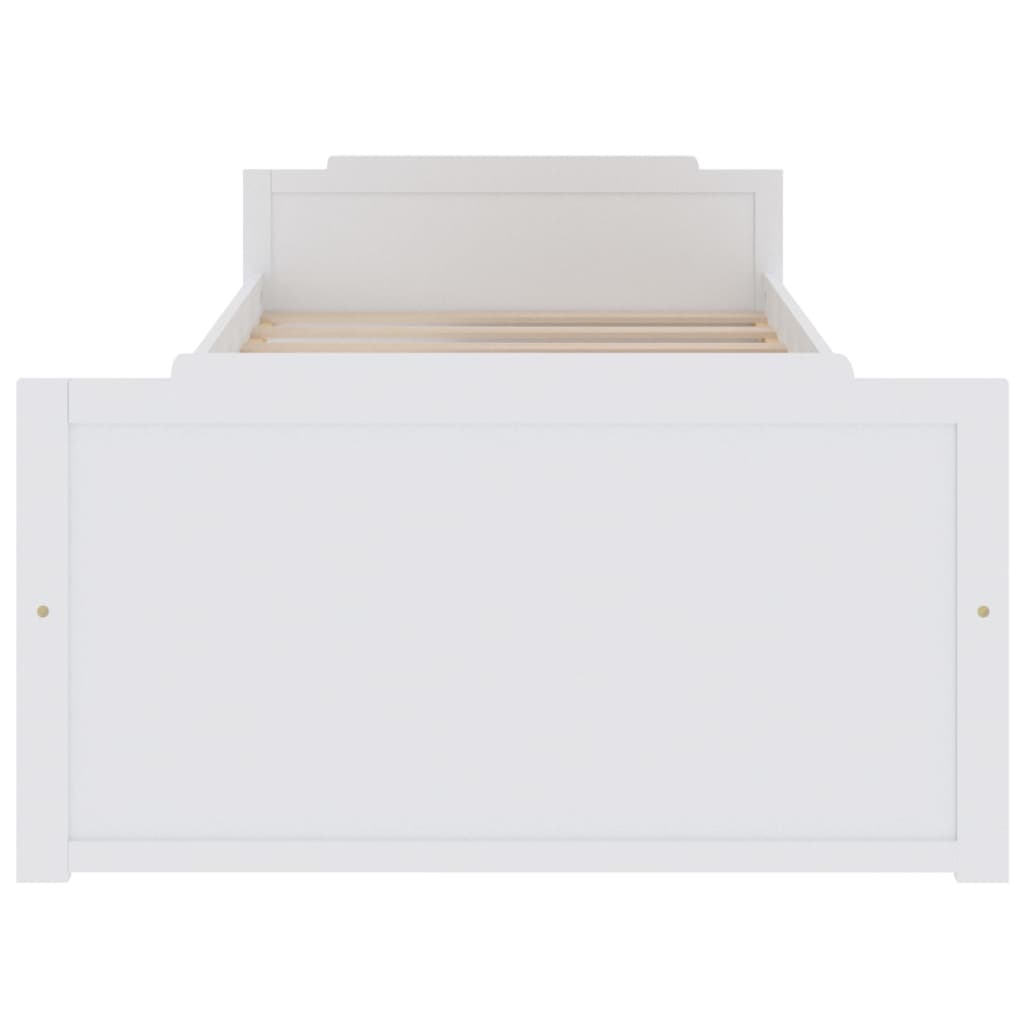 Cadre de lit sans matelas blanc bois de pin massif 90x200 cm - XIOS