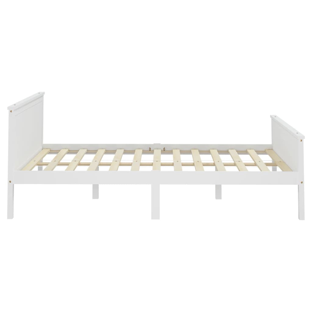 Cadre de lit sans matelas blanc bois de pin massif 160x200 cm - XIOS