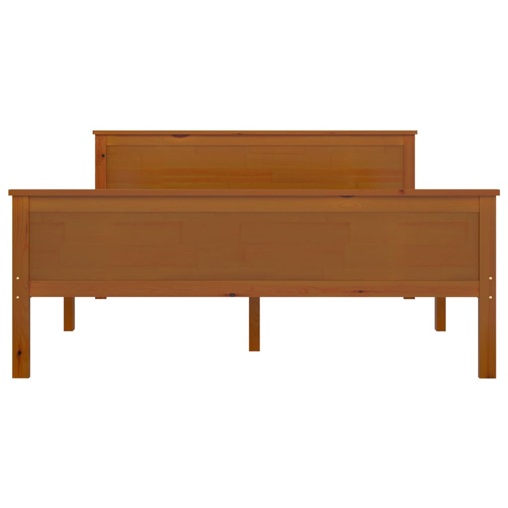 Cadre de lit sans matelas marron miel pin massif 160x200 cm - XIOS