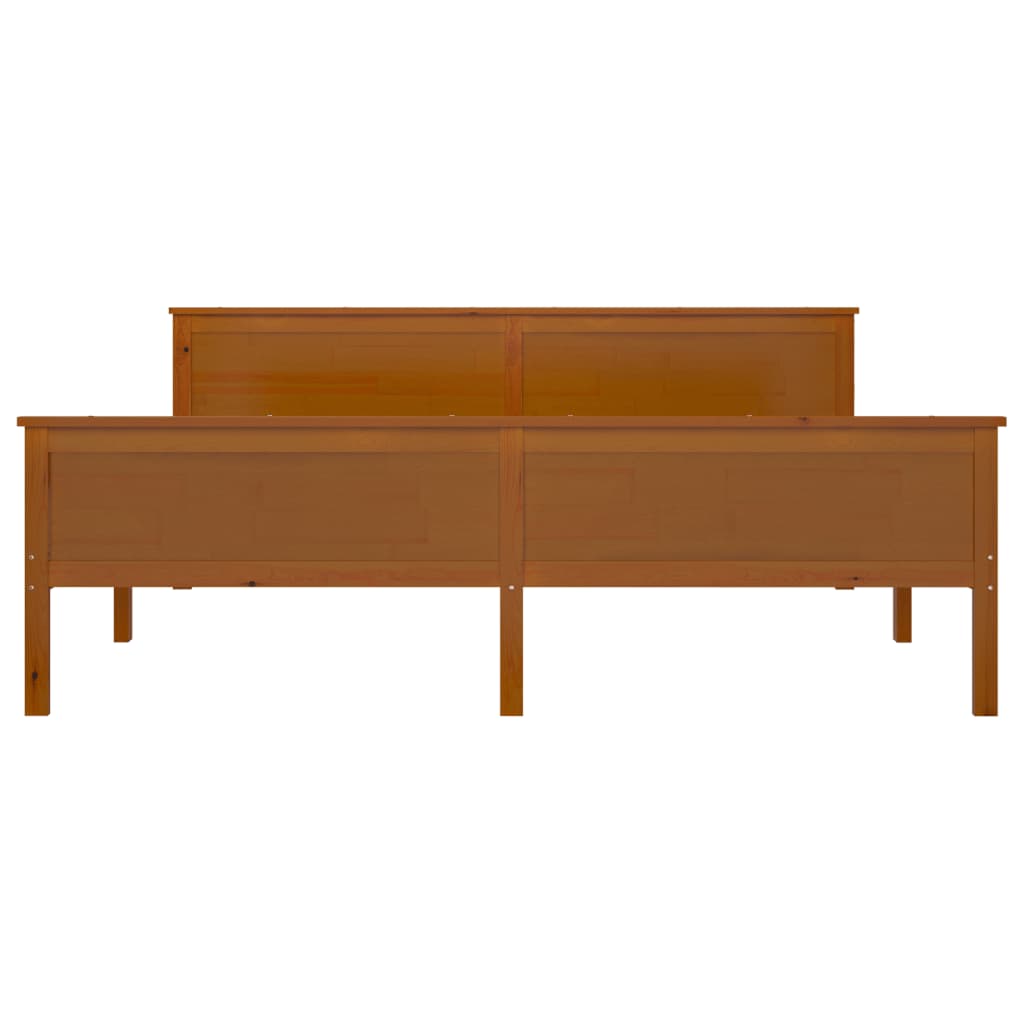 Cadre de lit sans matelas marron miel bois massif pin 180x200cm - XIOS