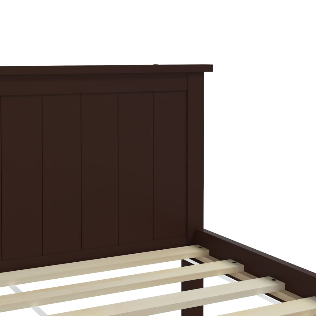 Cadre de lit sans matelas marron foncé bois pin massif 90x200cm - XIOS