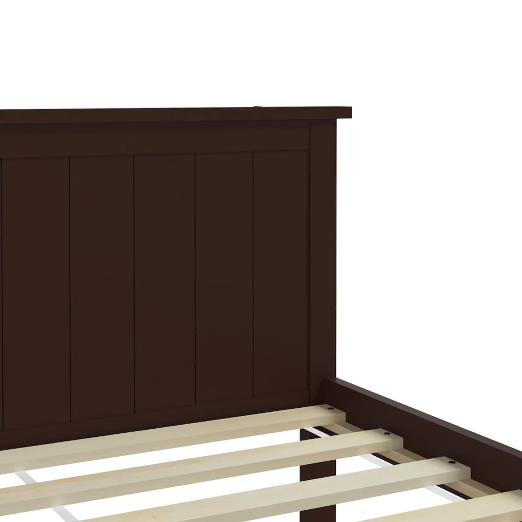 Cadre de lit sans matelas marron foncé pin massif 160x200 cm - XIOS