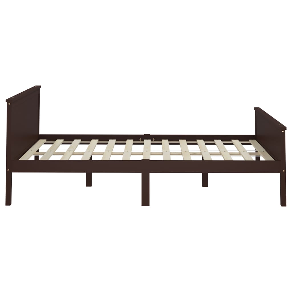Cadre de lit sans matelas marron foncé pin massif 160x200 cm - XIOS
