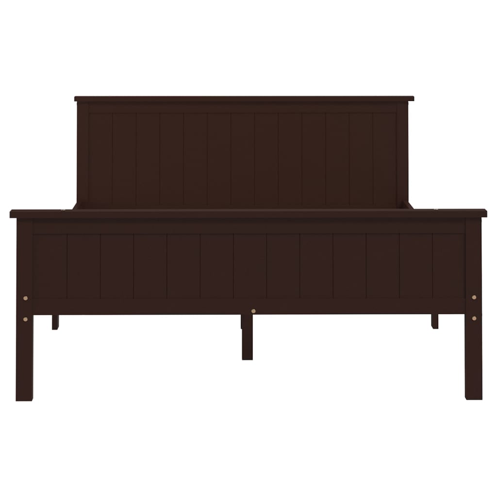 Cadre de lit sans matelas marron foncé pin massif 160x200 cm - XIOS