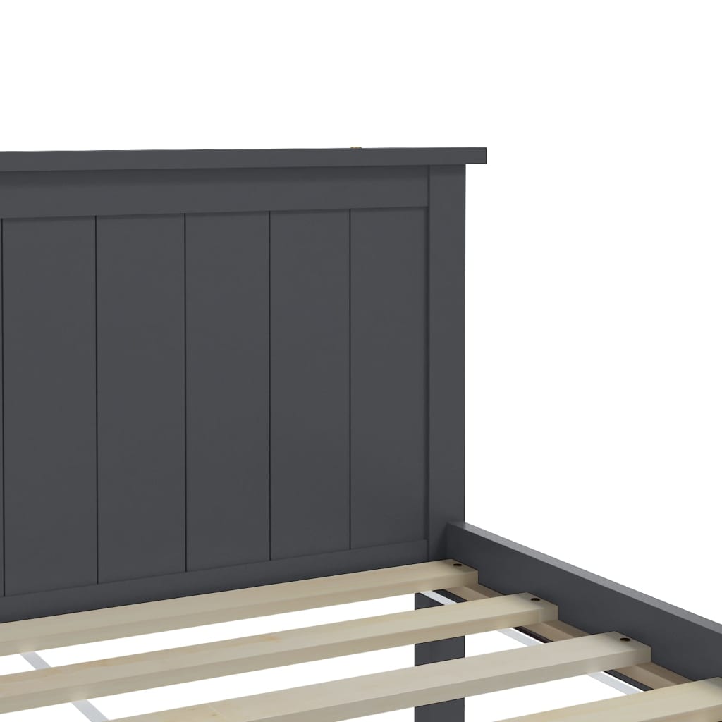 Cadre de lit sans matelas bois massif de pin gris 160x200 cm - XIOS