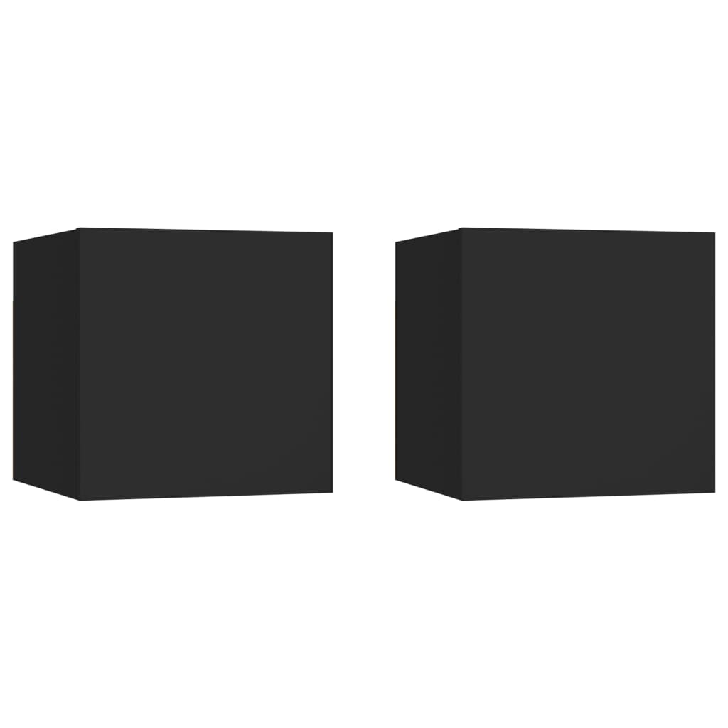 Tables de chevet 2 pcs Noir 30,5x30x30 cm Bois d'ingénierie - XIOS