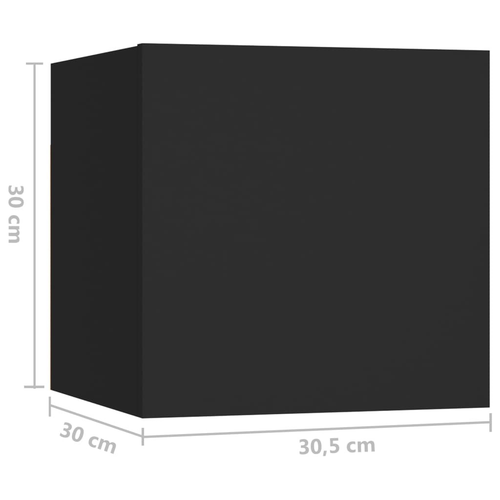 Tables de chevet 2 pcs Noir 30,5x30x30 cm Bois d'ingénierie - XIOS