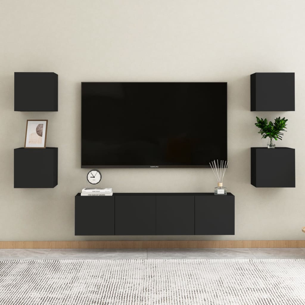 Tables de chevet 2 pcs Noir 30,5x30x30 cm Bois d'ingénierie - XIOS