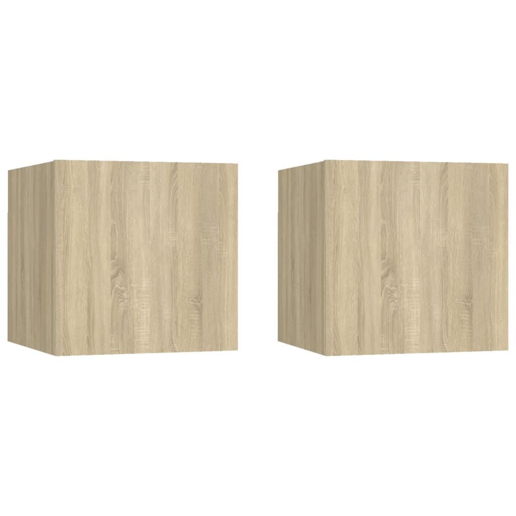 Tables de chevet 2pcs Chêne sonoma 30,5x30x30cm Bois ingénierie - XIOS