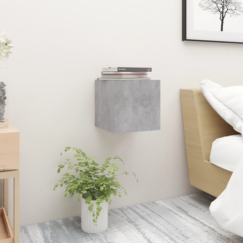 Tables de chevet 2pcs Gris béton 30,5x30x30cm Bois d'ingénierie - XIOS