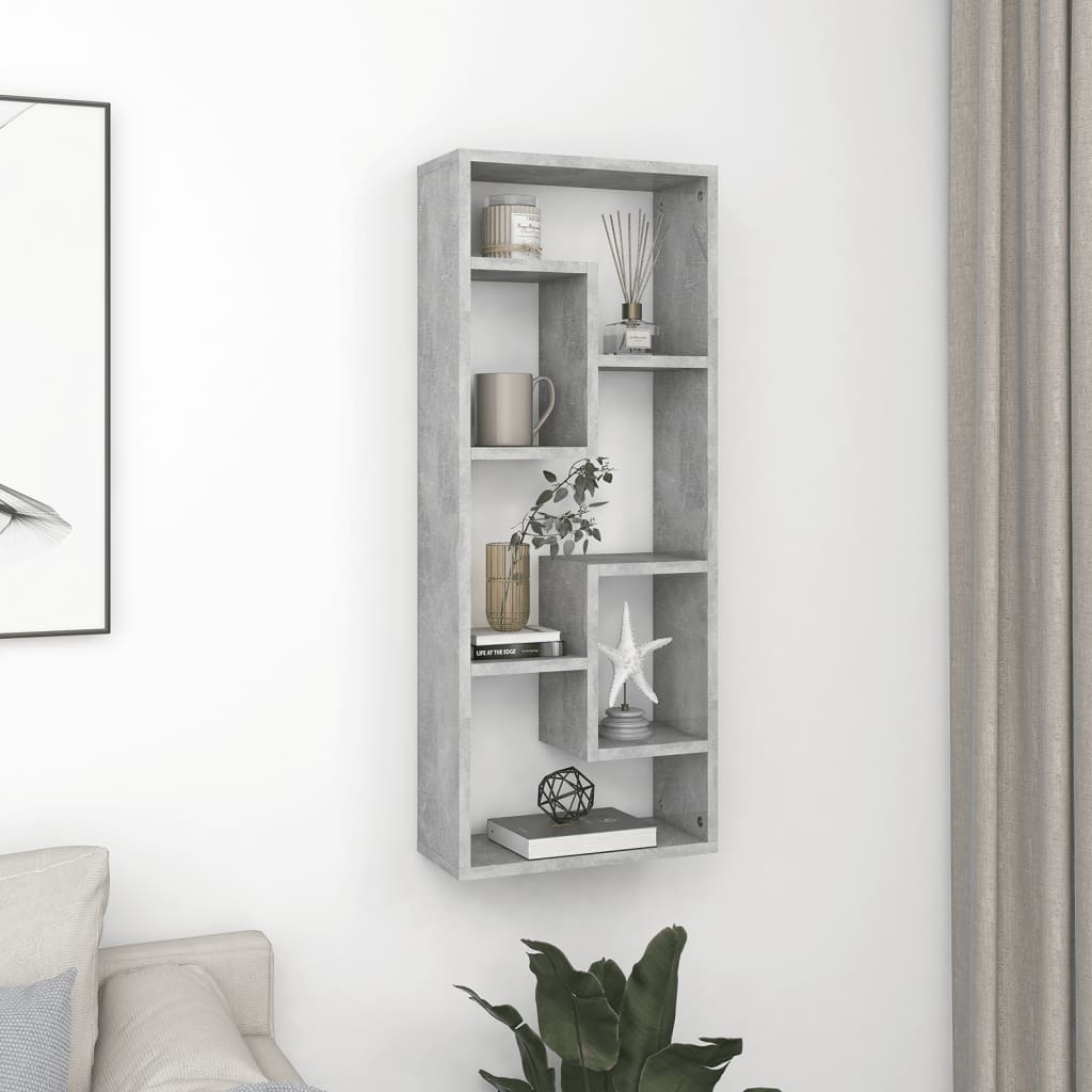 Étagère murale Gris béton 36x16x90 cm Bois d'ingénierie - XIOS