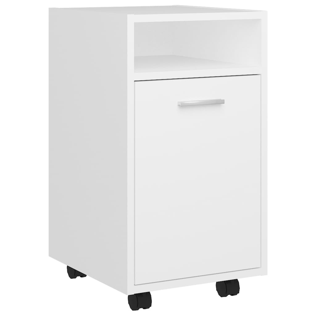 Armoire latérale avec roues Blanc 33x38x60 cm Bois d’ingénierie - XIOS