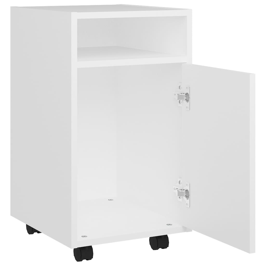 Armoire latérale avec roues Blanc 33x38x60 cm Bois d’ingénierie - XIOS
